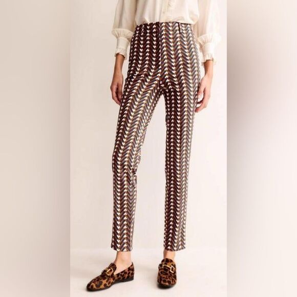 NWOT Boden cropped Print pants Trousers Size 6R - Picture 1 of 8